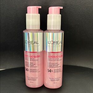 NEW bundle of two L'Oreal Glycolic Gloss Leave-In Serum